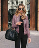 Autumn and Winter Women's Large Size Leather Jacket Solid Color Slim Street Elegant Versatile Top PU Suit Jacket