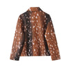 Women Chic Cropped Leopard Faux Fur Coat Contrast Black Fur Collar Cuff Button Short Furry Coats Lady Winter Chic Streetwear