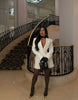 Chic Waist Cinching Women Mini Dress Full Sleeve Deep V-neck Double Breasted Short Dresses Lady Daily Party Street Gown