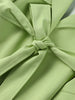 Green Belted Waist Long Coat For Women Elegant Lapel Long Sleeve Casual Jacket Lady Spring Chic Street Outerwear