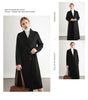 Women 100% Wool Peak Lapel Overcoat Belt Double-Breasted Autumn Winter Long Jacket Trench Coat Ladies Female Clothing #19