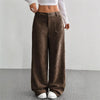 Women Autumn Winter Corduroy Pant Retro Wide Leg Trousers Lady Casual High Waist Solid Pants Street Chic Clothes