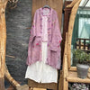 Spring Retro Print Ramie Loose Women Thin Wind Coats Leisure Long Trench Vintage Chinese Style Coat