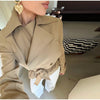 Elegant Solid Women's Blazer Skirts Suit Long Sleeve Lapel Lace-Up Coat Slim Skirt Lady Set Autumn Chic Female Outfits