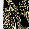 High Street Designer Stylish Women Long Sleeve Metallic Beaded Stretchy Dress