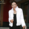 Autumn Winter Real Genuine Rabbit Fur Coat Women Full Pelt Real Rabbit Fur Jacket Fur Mandarin Collar Overcoats