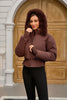 Women's Bomber Jacket Hooded Cropped Coat Winter Jacket Woman Cool Warm Clothes Coffee Black White Clothing XXL