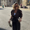 Lapel Collar Tie Waist Women Blazer With Midi Pencil Skirt Two Piece Set High Waist Slim Fit Minimalist Elegant Office Outfit