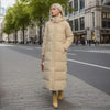 Cotton Coat Long Parka Coat Jacket Women Autumn Winter Thick Warm Coats Woven Block Hooded White Down Parkas