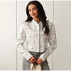 Floral Print Stand Collar Blazer Coat Women Asymmetric Placket Chest Pocket Padded Shoulder Outwear Long Sleeve Suit Jacket