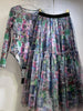 Designer retro geometric print knitted elastic one-piece tights two-piece spring women's dress+loose gauze skirt suit
