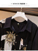Vintage Print A-Line With Belt Loose Polo Neck Women's Dress Elegant Single-Breasted Knee Length Dresses For Women Spring