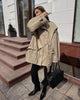 Solid Stand Collar Trench Short Coats Button Long Sleeve Pocket Zipper Windbreaker Lady High Street Outerwear