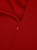 Women Elegan 3/4 Sleeve Round Neck Color Block Knee Length Cocktail Party Work Business Pleated Waistband Slim Pencil Dress