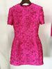 High Street Designer Stylish Dress Women's Beaded Floral Jacquard Trimmed Dress