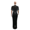Women Short Cloak Sleeve Rhinestone Bodycon Long Dress Fall Vacation Evening Birthday Night Party Vestidos Sexy Dresses