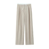 Women's Double Waistband Wide Leg Pants, High Elastic Waist With Drawstring, Side Pockets, Female Trousers, Chic