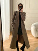Korean Style Chic Office Lady Long Blazers Elegant Double Breasted Blazer Jacket Women Streetwear Trench Coat