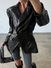 Crocodile Embossed Faux Leather Blazer Lapel Collar Long Sleeve Slim Waist Single Breasted Women Jacket Autumn Chic Coat