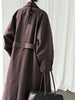 Women Coffee Brief Belted Big Size Long Trench Lapel Long Sleeve Windbreaker Tide Spring Autumn 1DJ3893