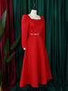 Autumn Stylish Women Evening Party Dress Long Puff Sleeve Elegant Pleated A-Line Gowns Birthday Wedding Celebrate Robes