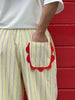 Colorful Striped Wide Leg Trousers Women Bohemian High Waist Multi-color Panelled Slim Straight Pants Lady Beachwear