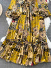 Spring Autumn Women's Long Sleeved Dress Temperament Loose Large Size Lace Up Printed Long Dress Female C329