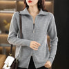 Autumn Winter Long Sleeved Knitted Cardigan Woman Zipper Casual Knitting Sweater Jacket Female Knitwear Top