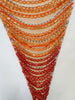High Street Designer Vestido Women's Diamonds Beaded Chains Long Maxi Dress