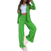 2 Pcs Set Women s Formal Coat Pants Set Autumn Winter Long Sleeves Jacket Loose Striped Wide Leg Casual Suit Outfit