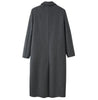 Elegant Women's Woolen Overcoat Solid Lapel Double Breasted Full Sleeve Long Coat Autumn Winter Lady Outwear