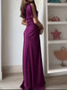 Casual O-neck Draped Gowns Dress Elegant Hight Waist Slim Fit Evening Dress Vestidos Women Temperament Solid Long Dress