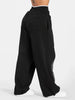 Contrastline Wide Leg Joggers Women Cotton Running Trousers Mid Waist Casual Loose Sports Yoga Pants With Back Pocket