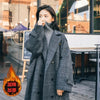 Plaid Woolen Coat Women's Mid-length Korean Version Loose Autumn and Winter Student Loose Over-the-knee woolen Coat W52