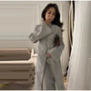 Spring Women Dress Set Minimalist Stand Collar Knot Button Slit Hem Long Dresses All-match Skirts Lady Street Gown
