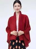 Women's Pleated Coat Loose Lapel Lace Up Irregular Solid Color Casual Versatile Cape Female Spring 2DE431