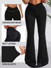 Womens Spring Autumn Flare Pants V Shaped Cross Waist Wide Leg Trousers Elegant Loose Women Long Sweatpants For Slim Figures