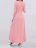 Autumn Women Long Sleeve Maxi Dress Comfortable Fit Ruched Detail Multi Color for Casual Everyday Wear