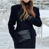 Elegant Solid Women Long Coat Single Breasted Turn-down Collar Loose Full Sleeve Lady Coats Spring Lady Street Outwears
