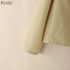 Elegant Chic Women's Lightweight Blazer Autumn O-Neck Long Sleeve Open-Front Solid Color Outerwear Office Lady S-3XL