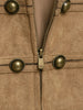Women Slim Jacket Stand Collar Double Breasted Metal Button Decor Zip Front Cropped Outerwear Autumn Female Clothing