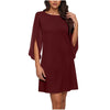 Woman Chiffon Bell Sleeve Shift Dress Woman Round Neck Soft Touch Lightweight Chic Design for Casual Elegance