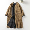 Oversized Women Parkas Collarless Long Sleeve Single-breasted Ladies Winter Coat Casual Thick Warm Outerwear Overcoat