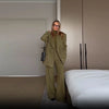 Women's Casual Versatile Office Formal Outfits Elegant Soft Shoulder Pad Blazer All Season Simple Commuter Straight Pants