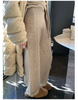 Korean Version of Soft Waxy Lazy Wind Knitting Set Gentle Round Neck Pullover Sweater Wide Leg Pants Two-piece Set Women