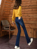 Winter Vintage Velvet Flare Jeans Warm Plush Lined Skinny Vaqueros Casual High Waist Womens Denim Pants Thicken Bell-bottoms