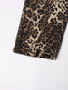 Leopard Ripped Wide Leg Jeans For Women High Waist Patchwork Button Loose Denim Pant Female Clothing