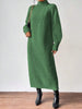 Winter Knit Dresses Women Turtleneck Straight Long Dress Autumn Solid Full Sleeve Thick Casual Vestidos Basis Lady