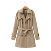 Women's Windbreaker Mid-Length Trench Coat Spring Korean Slim Waist British Casual Autumn Coat With Belt Outwear