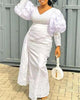 Dashiki African Dresses for Women White Elegant African Robe Kaftan Long Maxi Dress Muslim Abaya African Clothing